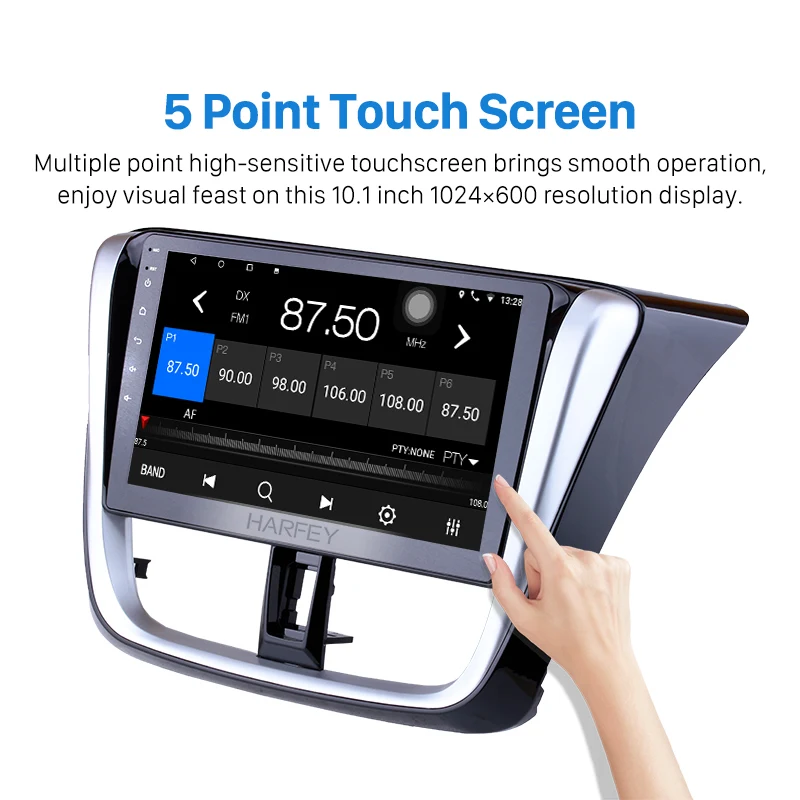 Cheap Harfey 2Din Android 8.1 10.1" GPS Car Radio Head Unit For 2014 2015 2016 2017 TOYOTA VIOS Yaris Multimedia Player Stereo 2