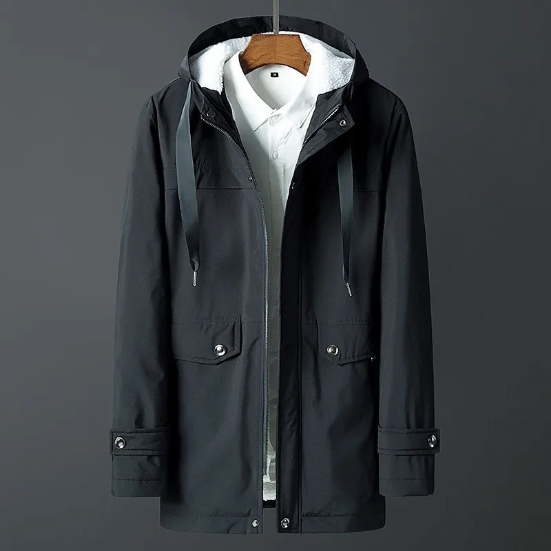 

Varsanol Cotton Trench Jacket Coat For Men 2018 New Brand Hooded Thick Trench Coats MenHooded Pocket -10 Degree Parka Men M-4XL