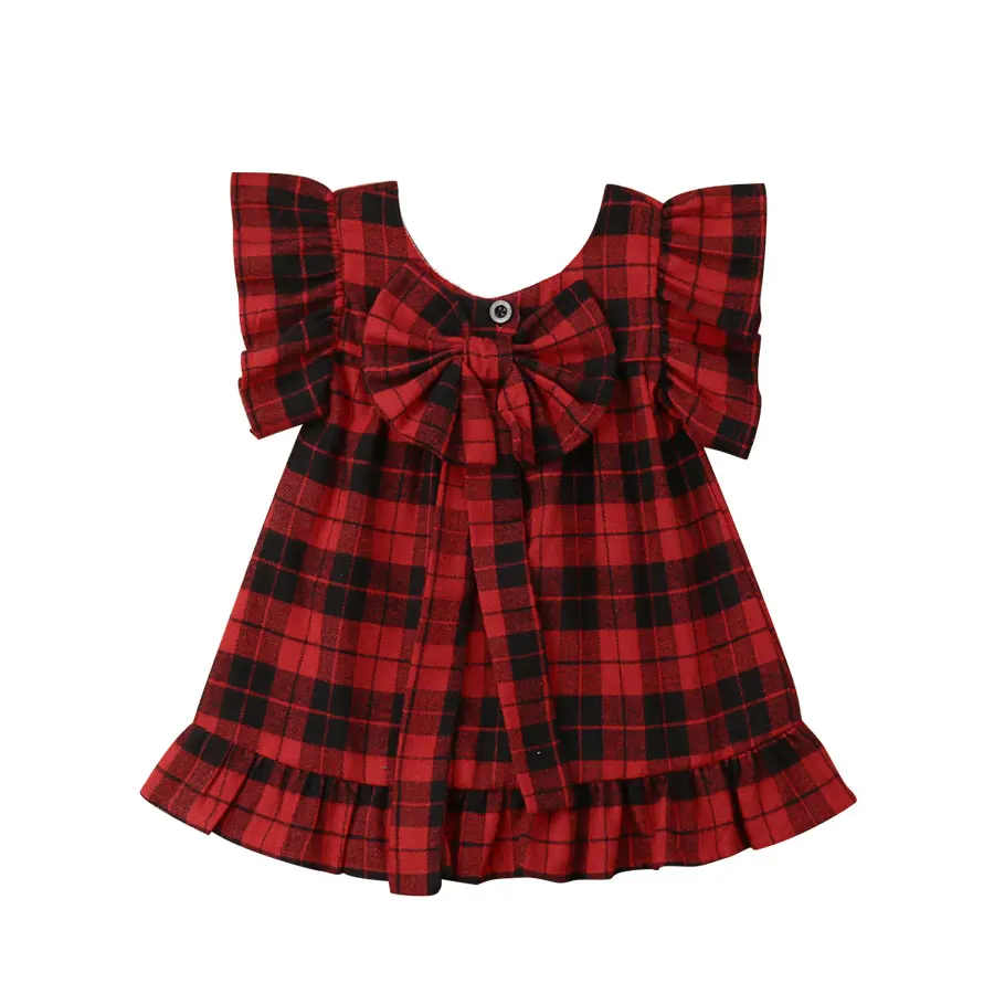 

2019 New Summer Kid Dress For Girls Ruffles Bow Princess Red Party Holiday Dresses Girls Clothing Child Costumes