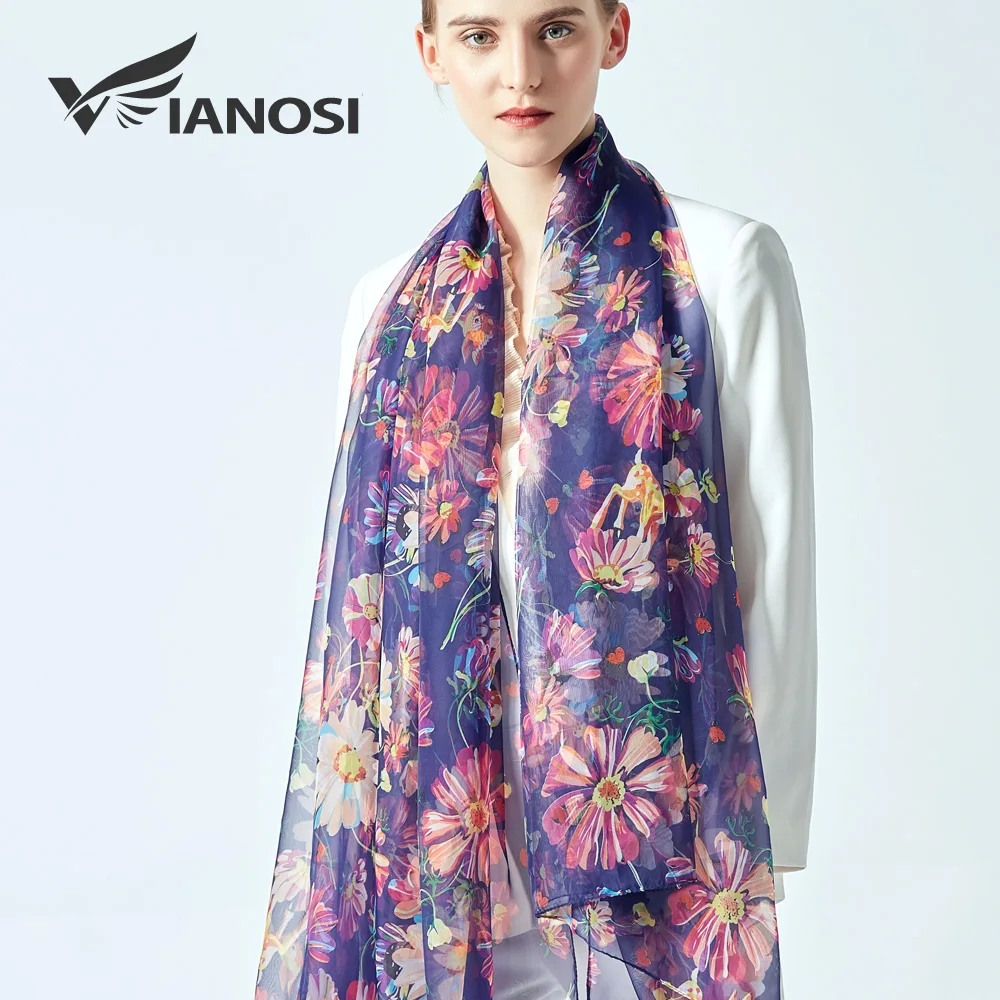 

[VIANOSI] Exquisite women scarf summer beach stole floral scarves for ladies fashion bandana luxury hijab big size shawls