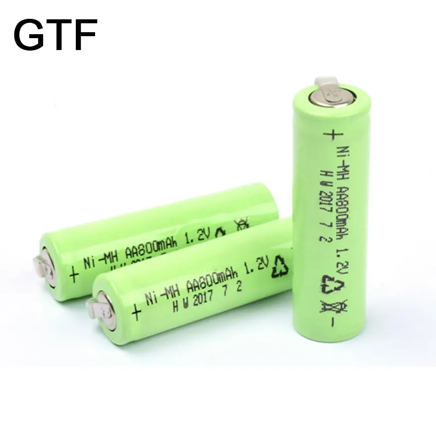 

100% 1-20Pcs AA Battery 1.2V 800mAh Ni-MH AA Rechargeable Battery 800mAh Batteries for Cordless Telephone Razor Toothbrush