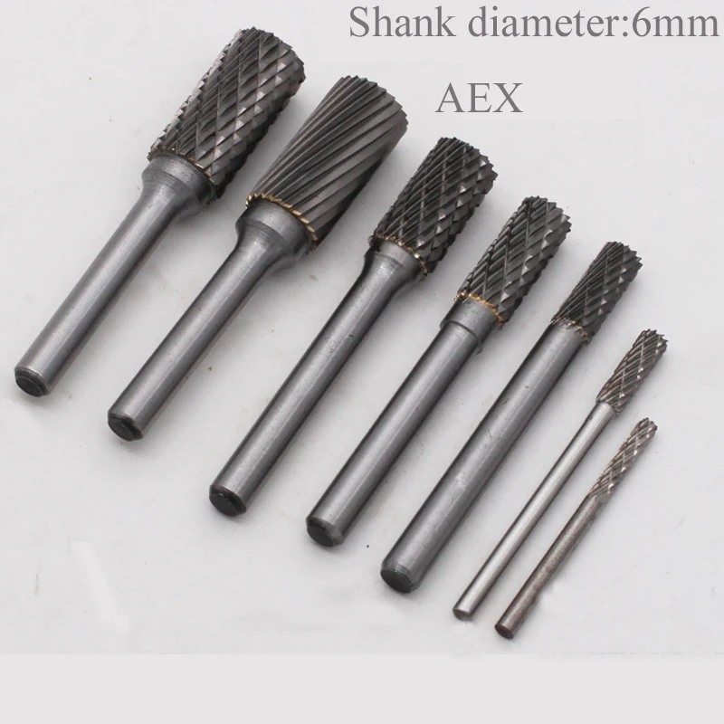 

1pc 6mm Shank Tungsten Steel Burr Cutter End Mill Grinding Carving Head Rotary Files Router Bit For Metal Polishing A Type
