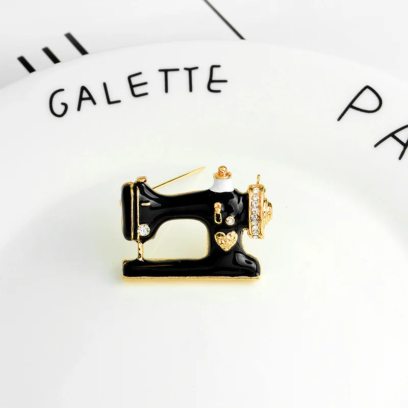 

Cute Sewing machine Brooches Trendy Black Clolor Metal Brooch Pins Charm Jewelry for Women Girls Wedding Party