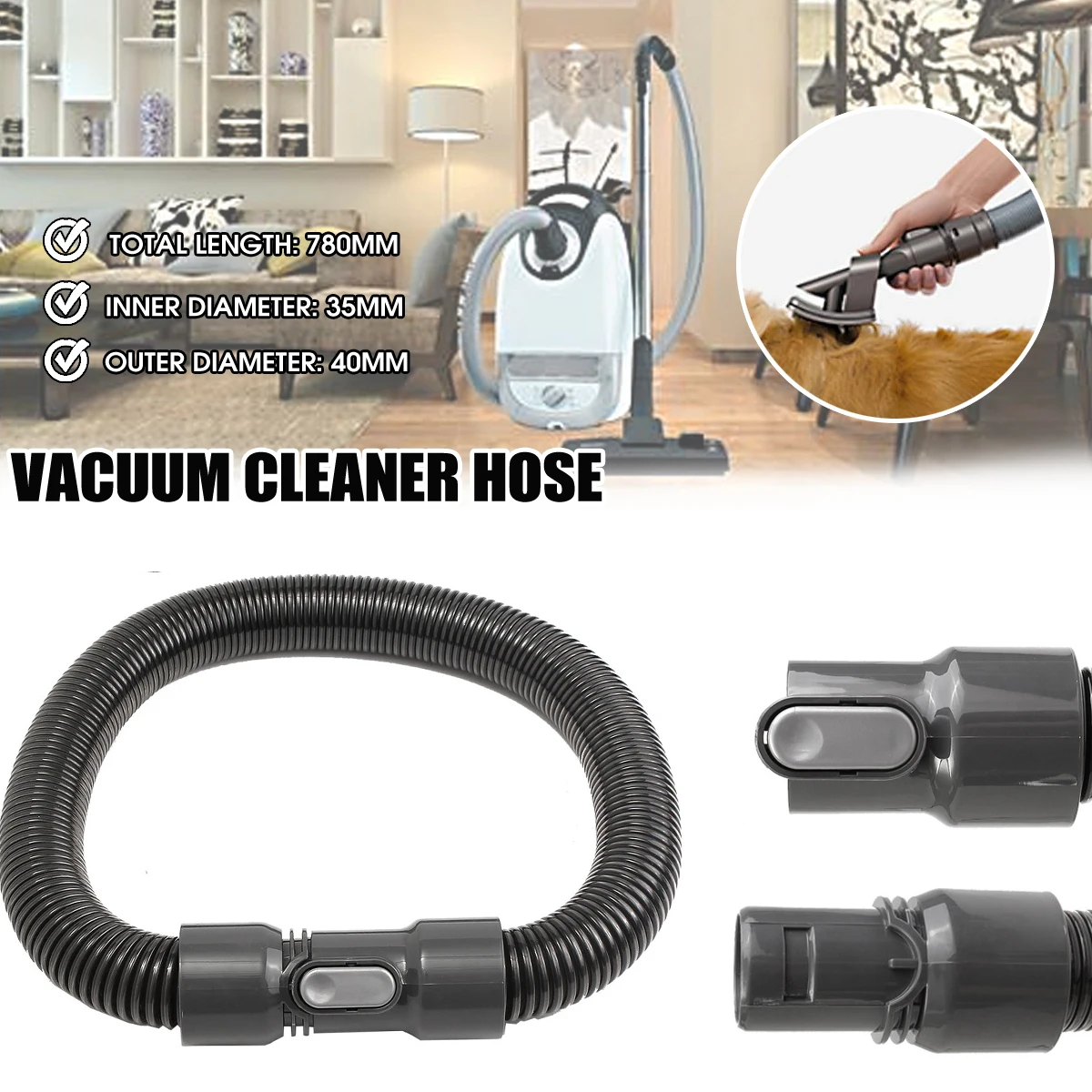 DC40mm Серый ABS пластик реальные материалы шланг для пылесоса Dyson | Запчасти для пылесоса -32734665944