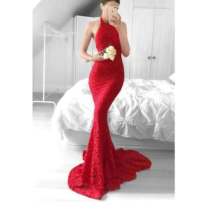 

red lace women dress fashion clothes sexy backless vestidos verano robe femme long party dresses elegant ukraine clothing jurken