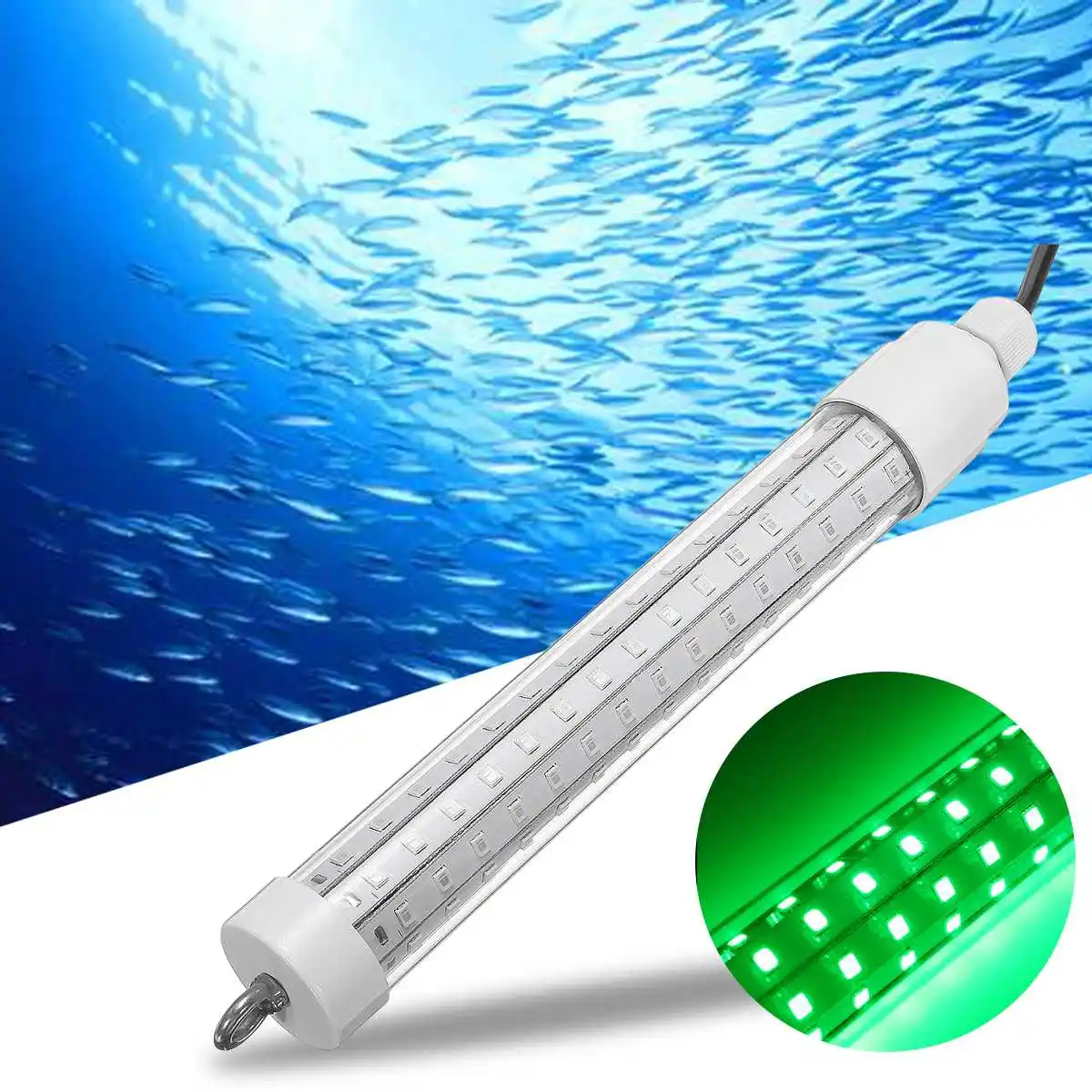 Cena 10 W 12 V podwodne ryby lampka nocna lampa wędkarska przyciąga ryby LED lampka nocna wabiąc u nas państwo lampy do łodzi doki narzędzia wędkarskie zielony