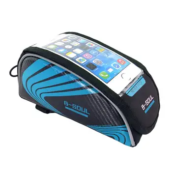

B-SOUL Bike Front Frame Bag Touch-screen Bicycle Mobile Phone Bag Waterproof Cycling Bags MTB Mountain Tube Handlebar Bag