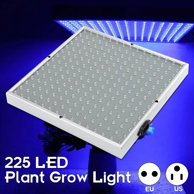

225 LED All Blue Spectrum Hydroponic Plant Grow Light Panel Board Lamp Bulb AC85-265V US EU Plug for All Cycles of Plant Growth