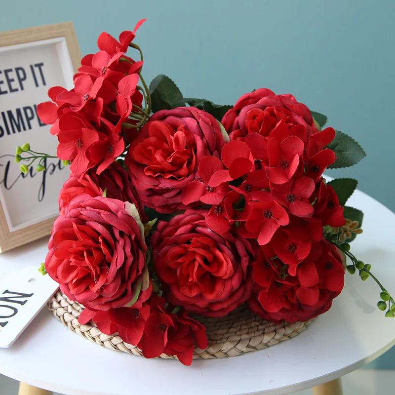 

Artificial Peony Bouquet Flower Arrangement Romantic Peony Flowers Home Decor Artificial Hydrangea Flower Artificial Flowers