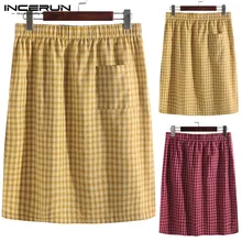 Бренд Для мужчин банный халат плед мужской Халат душ юбка-Пижама завеса для ванной свободные эластичный пояс Пижамные домашние Masculina дно