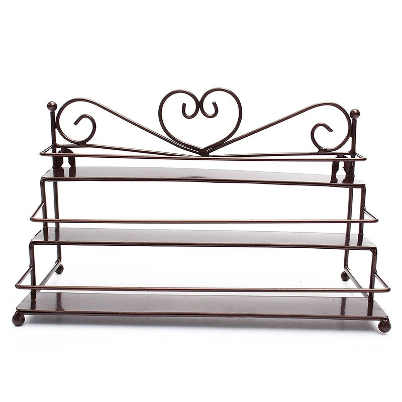 

3 Layers Metal Lipstick Nail Polish Display Rack Stand Holder Makeup Organizer Showing Shelf