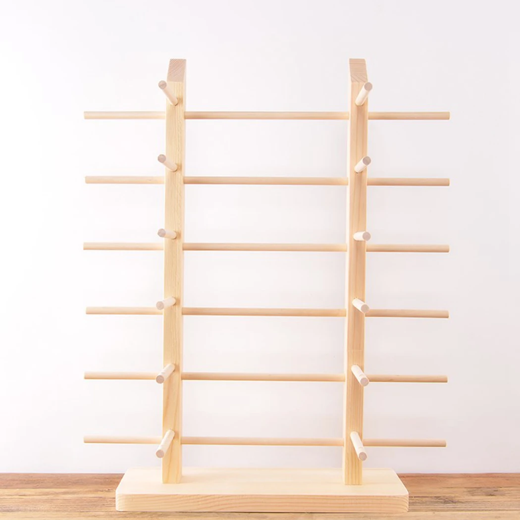  Multi Layers Wood Sunglass Display Rack Shelf Eyeglasses Show Stand Jewelry Holder for Multi Pairs 