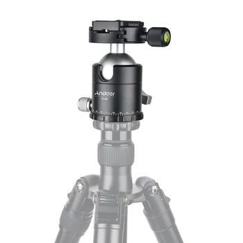 

Andoer X-44S Aluminium Alloy Tripod Head Built-in bubble level For Monopod for Camera Camcorde Ballhead with Quick Release Plate
