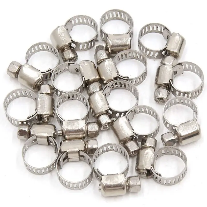 16 Pcs Stainless Steel Adjustable Car Fuel Hose Clamp Pipe Sealing Clip 6-12 Mm | Автомобили и мотоциклы