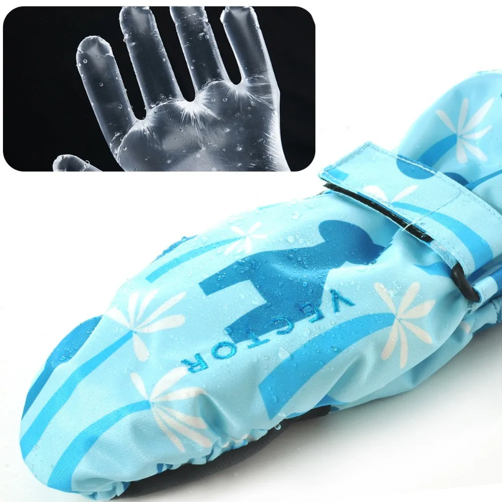 2-в-1 варежки детские лыжные перчатки толстые зимние спорт Сноуборд синтетическим утеплителем теплые Водонепроницаемый Лыжный Спорт для маленьких мальчиков и девочек