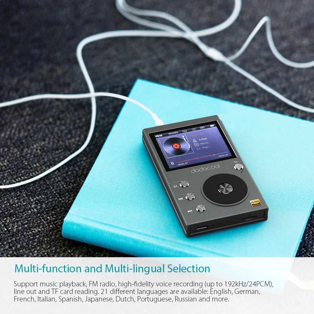 

Dodocool 8GB Hi-Fi Music Player High Resolution Audio Digital Lossless Sound MP3 Player with Voice Recorder and FM Radio
