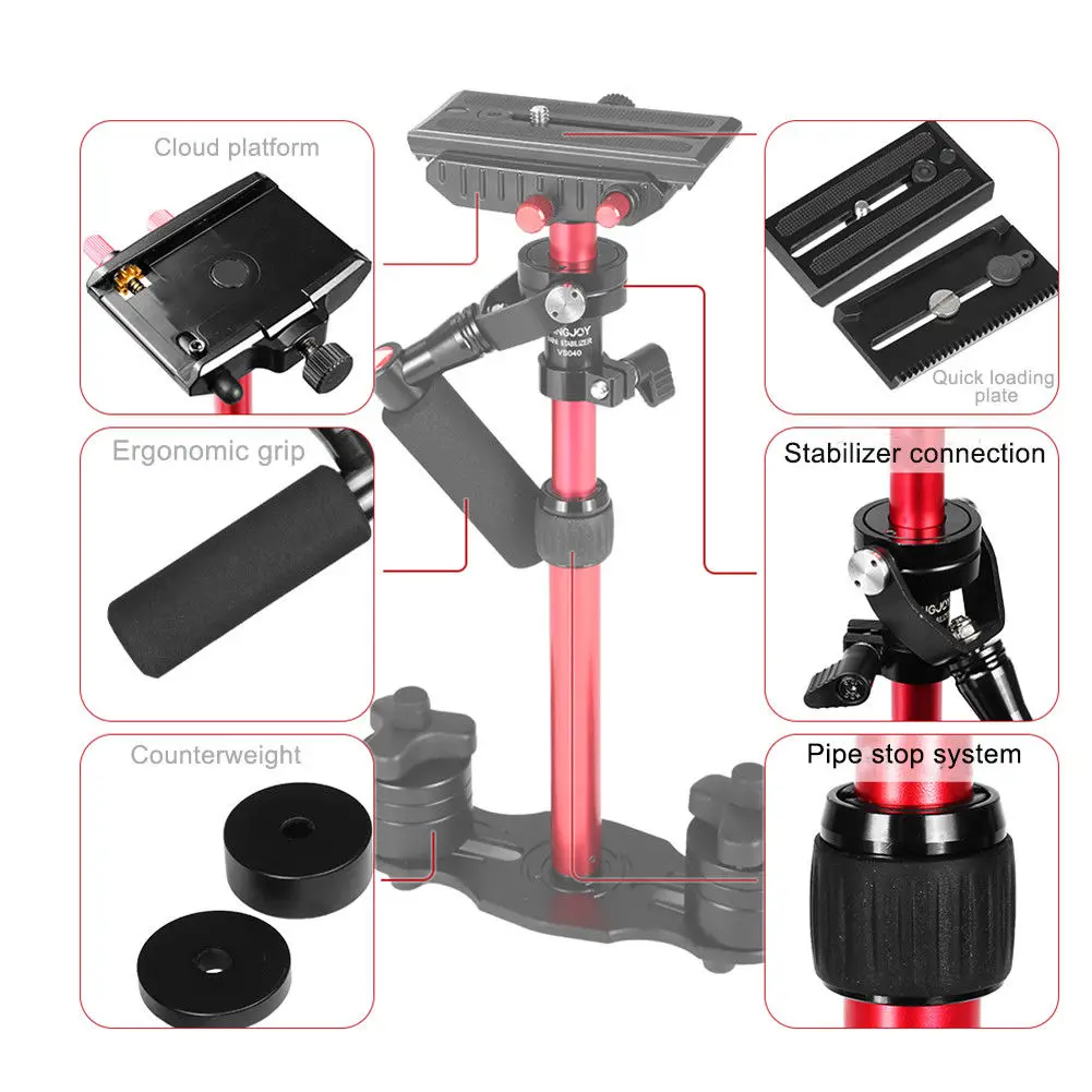  KINGJOY VS040 Aluminum Steadicam Handheld Video Camera Stabilizer For DSLR SLR Camera