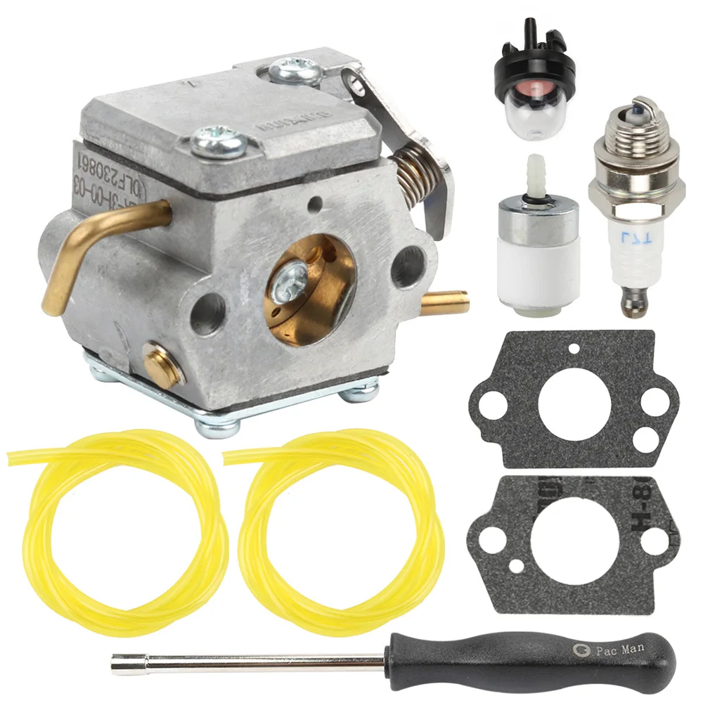 Carburetor + Spark Plug For Zama Carb C1U P10A C1U P14A Walbro WT 827