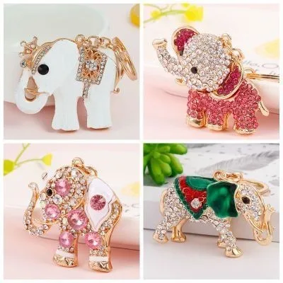 

Diy Full Special Shaped Diamond Painting Elephant Cartoon Keyring Keychains Cross Stitch Embroidery Women Bag Key Chain