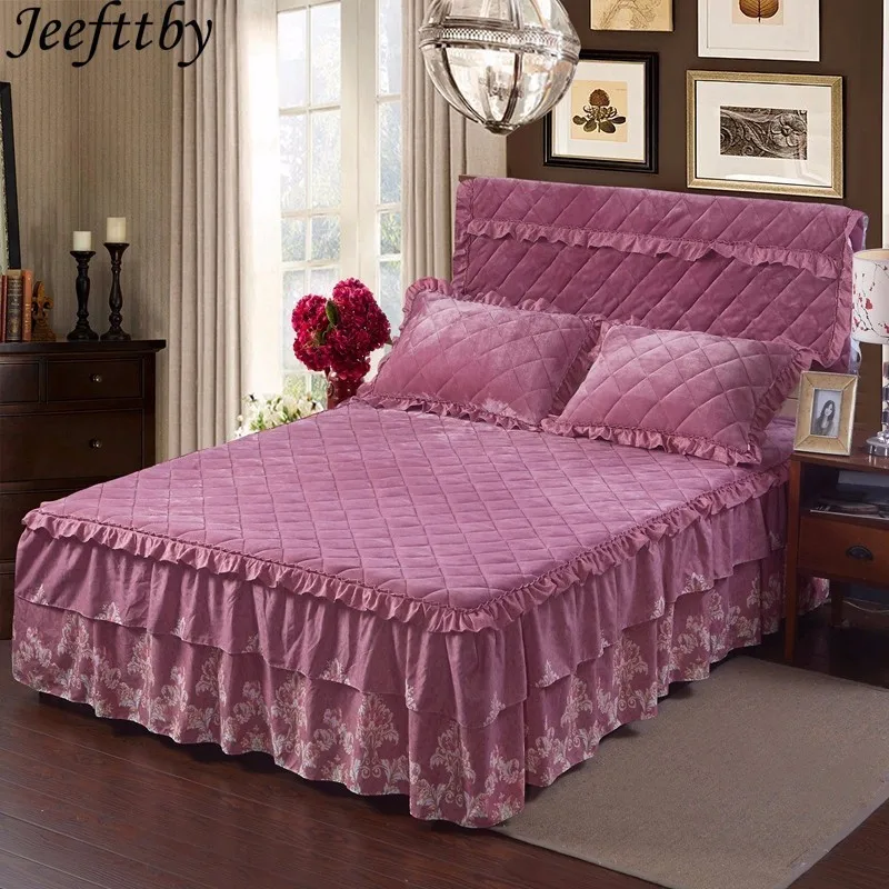 Jeefttby Korean Style Bedding Set 1pcs Thick Fleece Warm Winter Bedcover King Queen Twin Size Duvet
