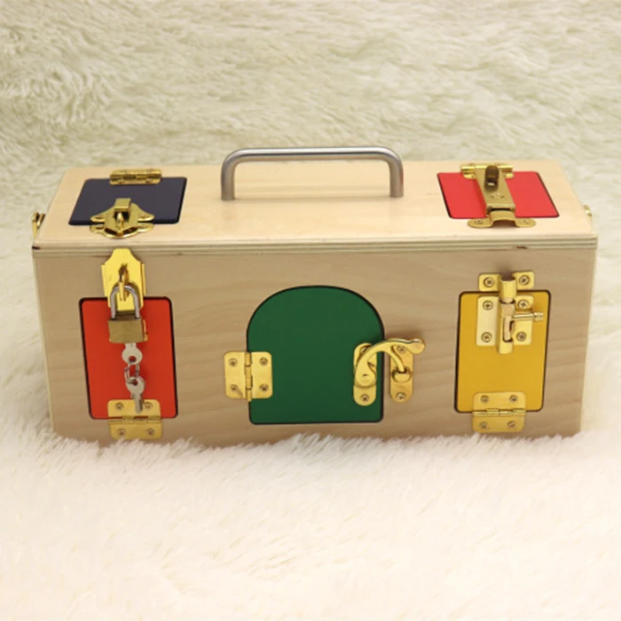 FBIL-Preschool Education Daily Learning Unlock Toy Lock Box Teaching Aid Toy Plywood Early Educatio - 32994486967
