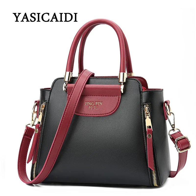 

YASICAIDI New Fashion Solid Handbag Women High Quality PU Leather Shoulder Bags Ladies Rivet Crossbody Bags Femine Bolsa Sac