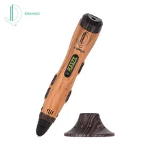IDRAWING 3D печатная ручка умная трехразмерная ручка для рисования с защитой ручки и usb-кабелем бонус дерево-цвет PLA Filament