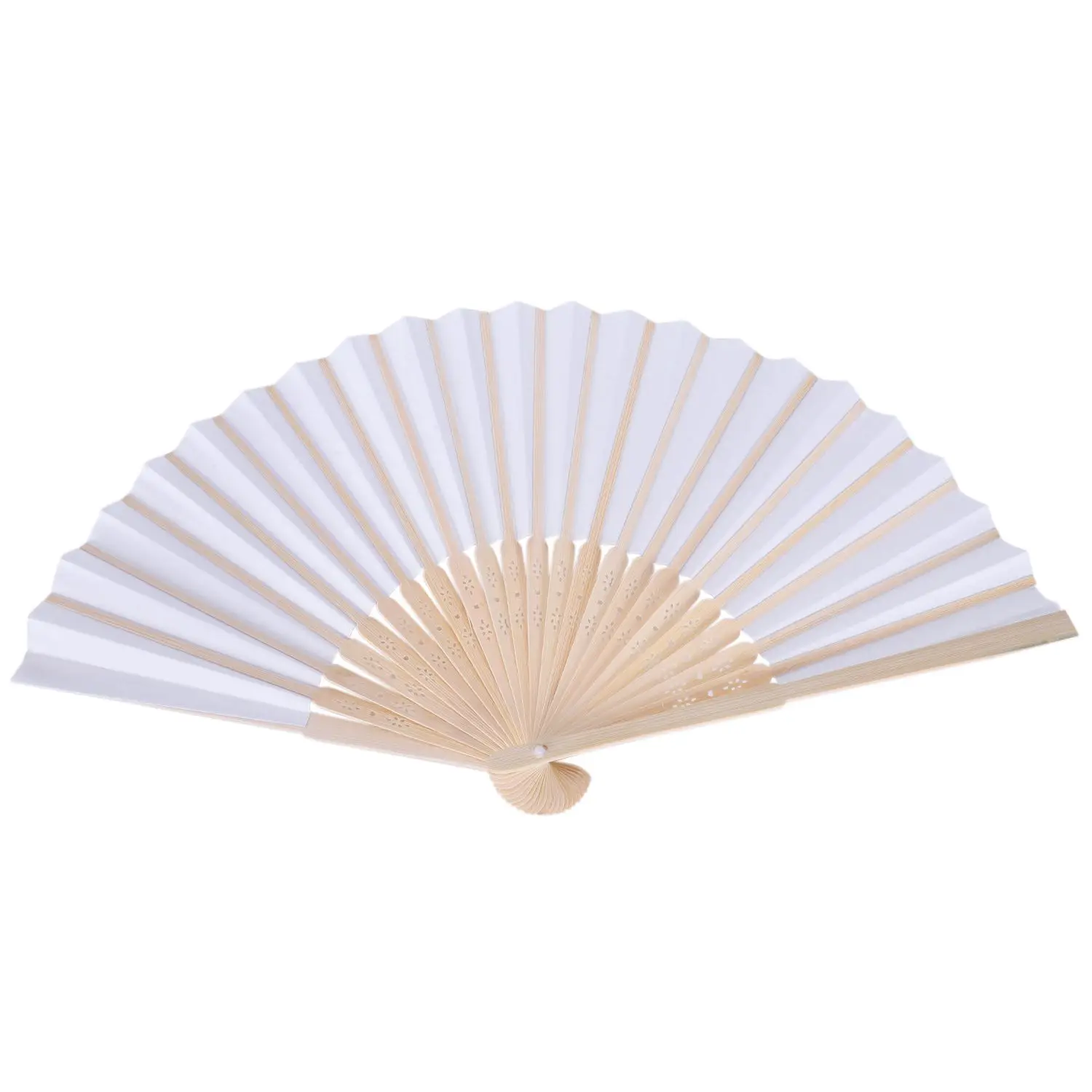

1pcs Chinese Paper Folding Fan Handheld Fan Wedding Party Favor White