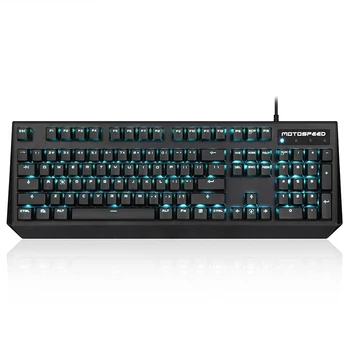 

Motospeed K95 USB Real Mechanical Keyboard Wired 104 keys Blue Switch Gaming LED Backlit Single Color for Desktop Computer Game