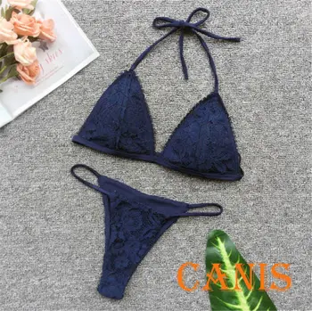 

Women Summer Push-up Padded Bra Strap Bandage Bra Set Swimsuit e Swimwear