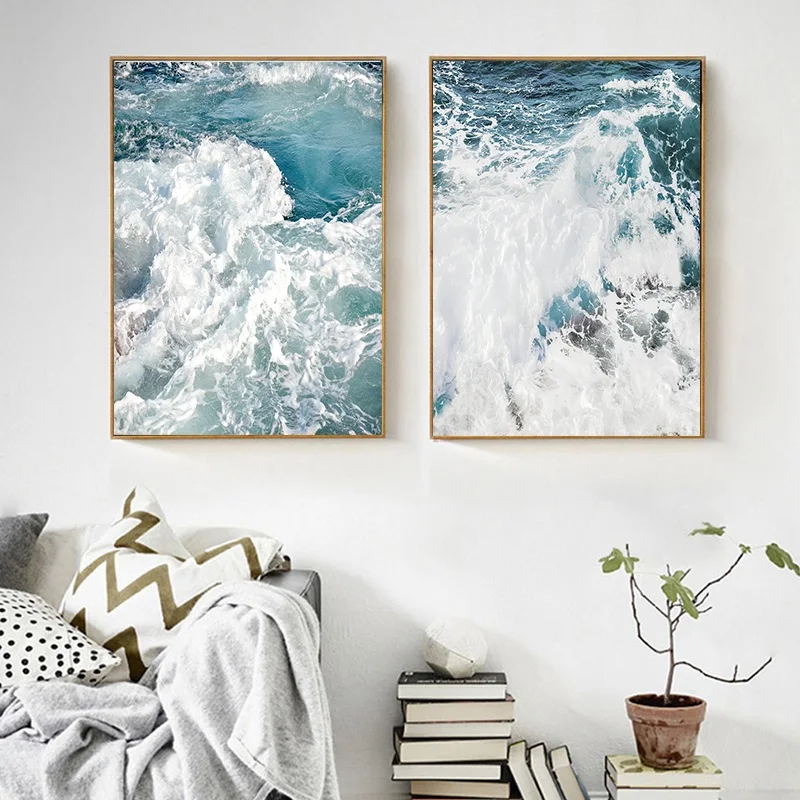 Ocean Wave Landscapes Canvas Painting Seascape Nordic Posters and Prints Home Decoration Living Room Wall Art Pictures Unframed