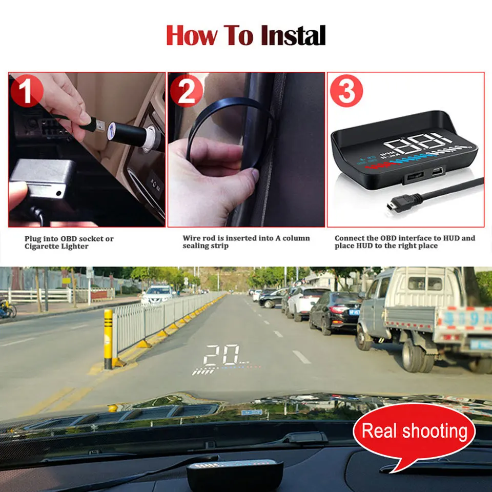 Умный HUD OBD + GPS Двойная система дешевый маленький Универсальный для всех