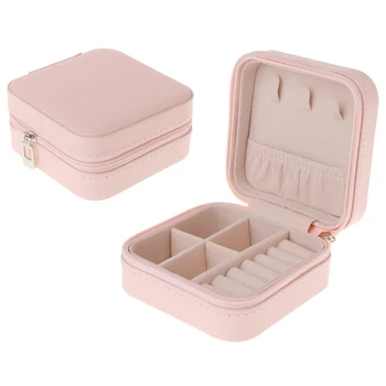 

Portable Jewelry Box Zipper PU Storage Organizer Jewelry Holder Packaging Display Travel Jewelry Case Gift Boxes For Women