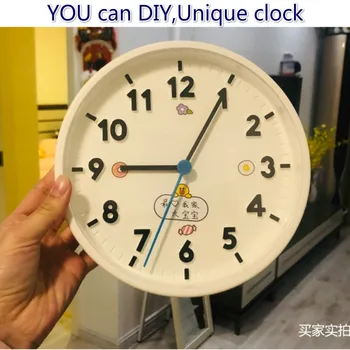 

Wall clock modern decorator cartoon DIY creative painting painting manual mute Nordic kitchen living room study