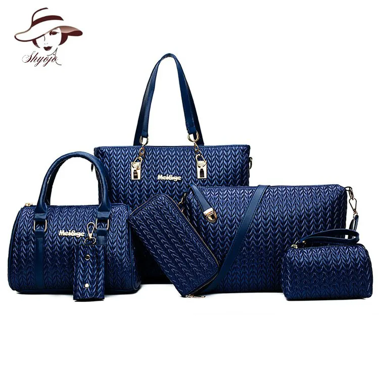 Ceny 2019 torby kompozytowe dla kobiet 6 sztuk zestaw torebka damska PU Leather Girls Fashion torba materiałowa torebka Crossbody torby Party Clutch
