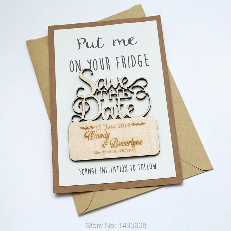  Custom save the date magnets Wood slice save the date magnets Wedding invitationsrustic wood favors - 32954397396