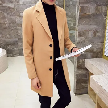 

Brand Autumn and Winter Men's Jackets Long Suit Windbreaker Overcoat for Male Jacket Outer Wear Clothing Garment