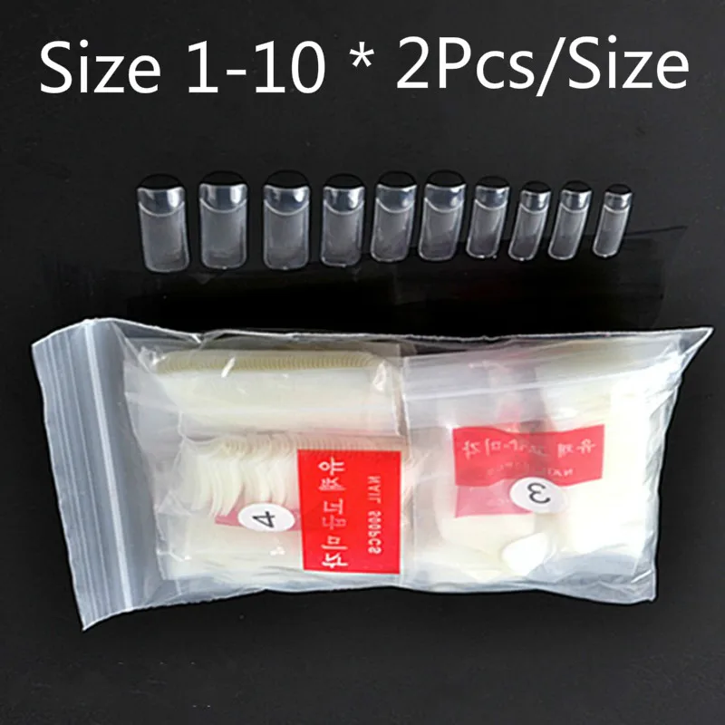 

20Pcs/ Set Transparent White Fake Nail Stiletto Long Harf Cover False Artificial Nails Tips for Finger Salon with Oval Sharp End