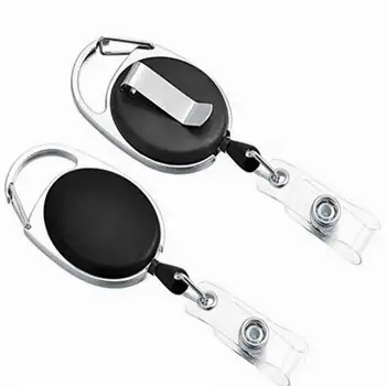 

500X Retractable Pull Badge Reel Zinc Alloy ABS ID Lanyard Name Tag Card Badge Holder Reels Recoil Belt Key Ring Chain Clips