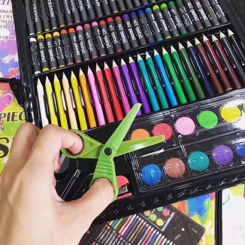

150pcs/set School Stationery Painting Students Oil Pastel Drawing Paint Brush Pencil Water Color Children Crayon Art #0109