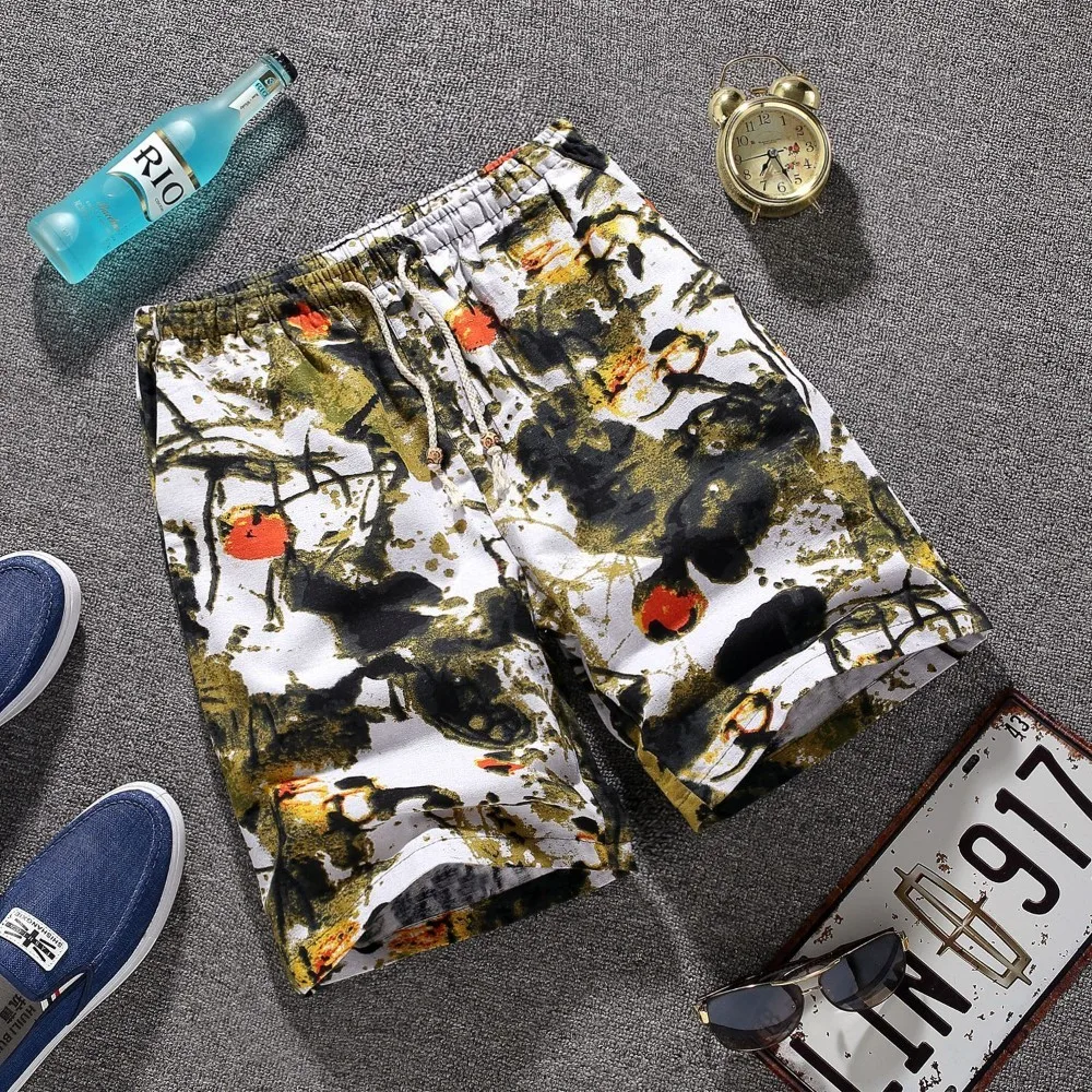 Mens Shorts Casual Shorts Men Drawstring Printed male 2019 Streetwear Summer Fashion Men Shorts Cotton Linen Beach Mens Shorts Casual Shorts Men Drawstring Printed male 2019 Streetwear Summer Fashion Men Shorts Cotton Linen Beach