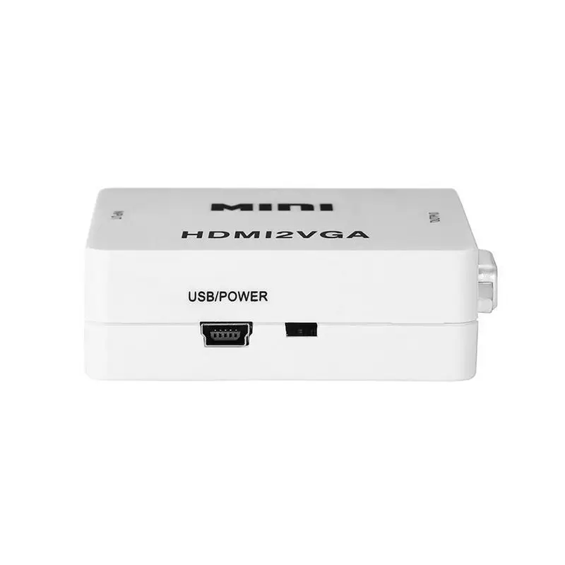 Pohiks 1080 P HDMI إلى VGA فيديو أغنية محول الأبيض عالية الجودة HDMI لمحول VGA للتلفزيون المحمول مربع ضوئي جديد Pohiks 1080 P HDMI إلى VGA فيديو أغنية محول الأبيض عالية الجودة HDMI لمحول VGA للتلفزيون المحمول مربع ضوئي جديد