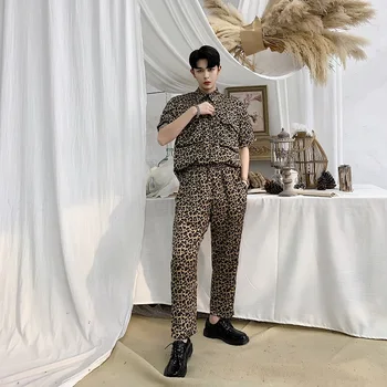 

Men's Trousers Summer New Loose Niche Personality Satin Fashion Nine Pants Straight Leg Pants Personality Casual Men's Clothing