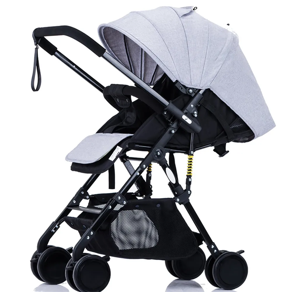 

Baby Stroller High Landscape Can Sit Reclining Folding Lightweight Push From Two-way Baby Cart With Shock-absorbing For 4 Season