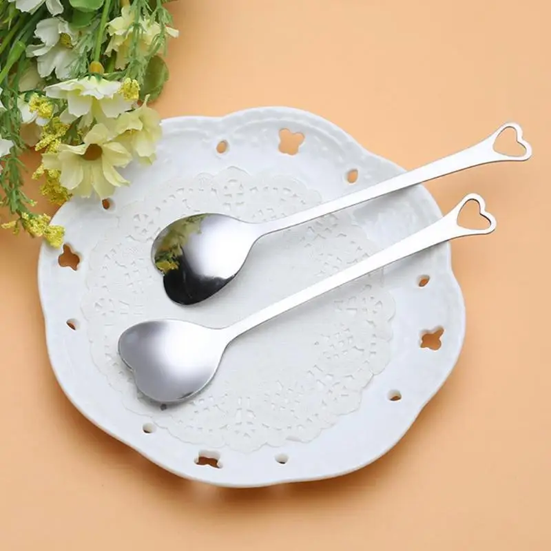 

Tea Coffee Spoon Creative Stainless Steel Heart-shaped Tableware Spoon Coffee Stirring Spoon Specialty Spoons Tableware