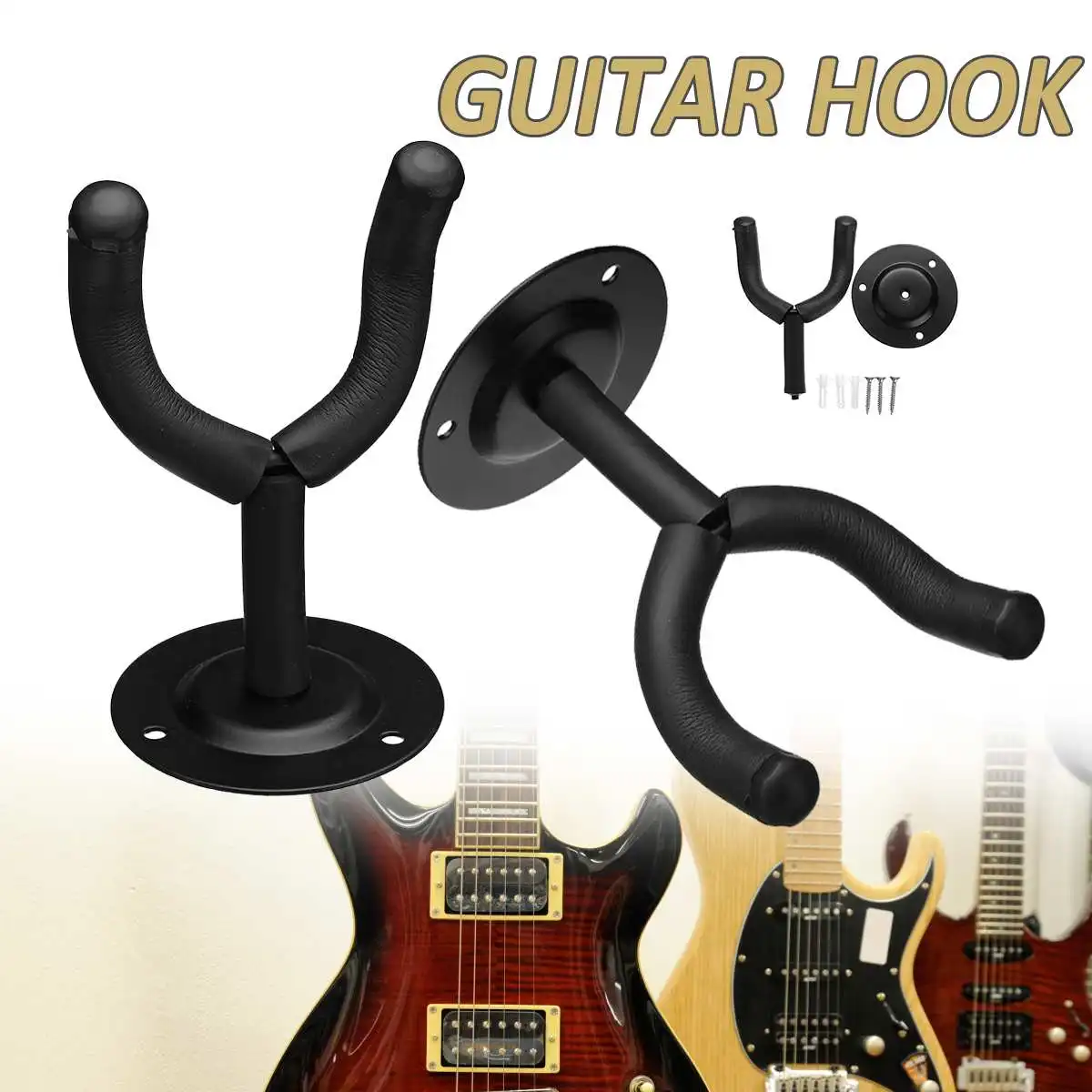 

Guitar Stand Hanger Hook Holder Wall Mount Stand Hangers with Screw Set For Most Electric Guitar Bass Wall Display Bracket Rack