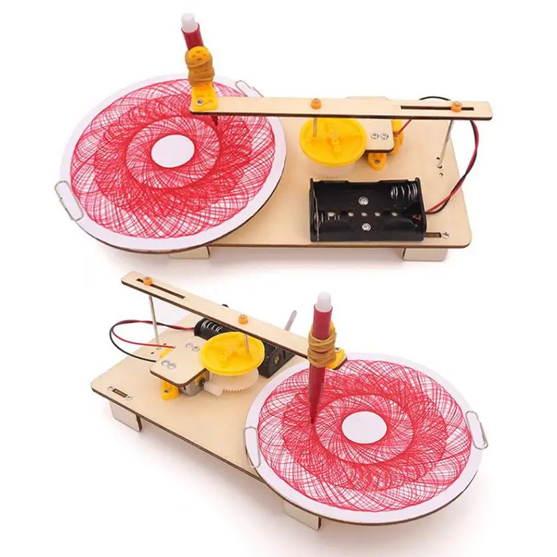

DIY Electric Plotter Automatic Painting Machine Wooden Handmade Accessories Drawing Machine Technology Children Toy Kids Gift