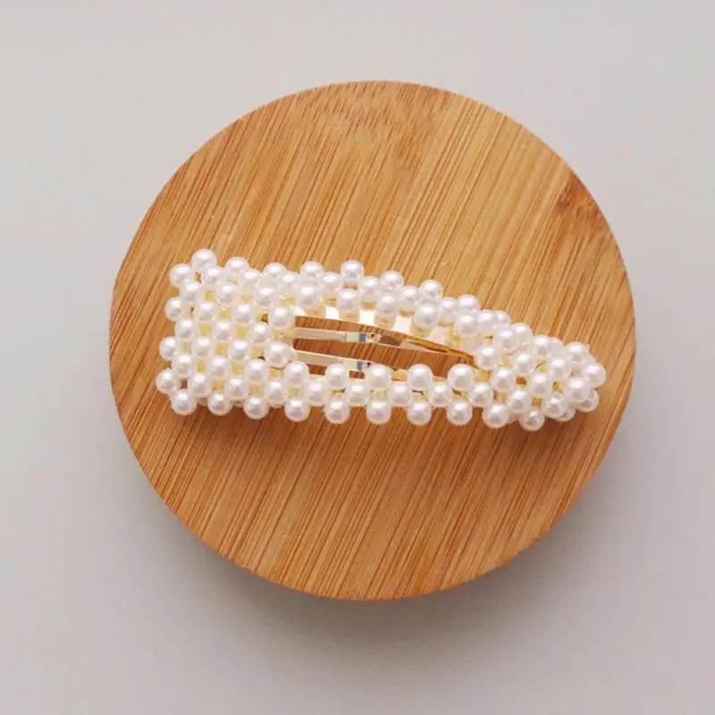 

Girls Snap Hair Clips Women Elegant Hairgrips Imitiation Pearls BB Hairpins Festival Wedding Daily Hair Accessiories Silver Gold