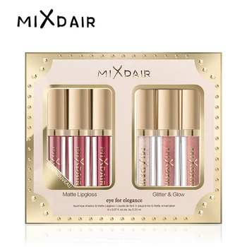 

MIXDAIR 6 Color Matte Lipstick Liquid Long Lasting Matte Lip Gloss Shimmer Glitter Highlight Set Liquid Lipstick Glitter Pigment