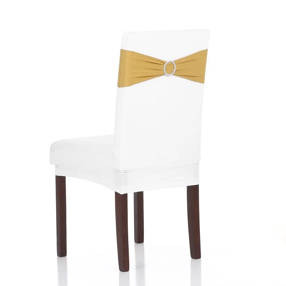 50 шт. украшения для свадебной вечеринки эластичные спандекс чехлы для стульев банты эластичные резинки для стула с пряжка со стразами пояса для стула